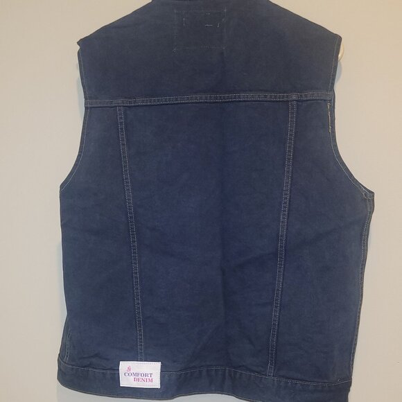 Comfort Denim Jean Vest, Vintage, Dark, Stone-Washed - Picture 2 of 3